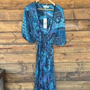 Bali Blue and Black Maxi Dress